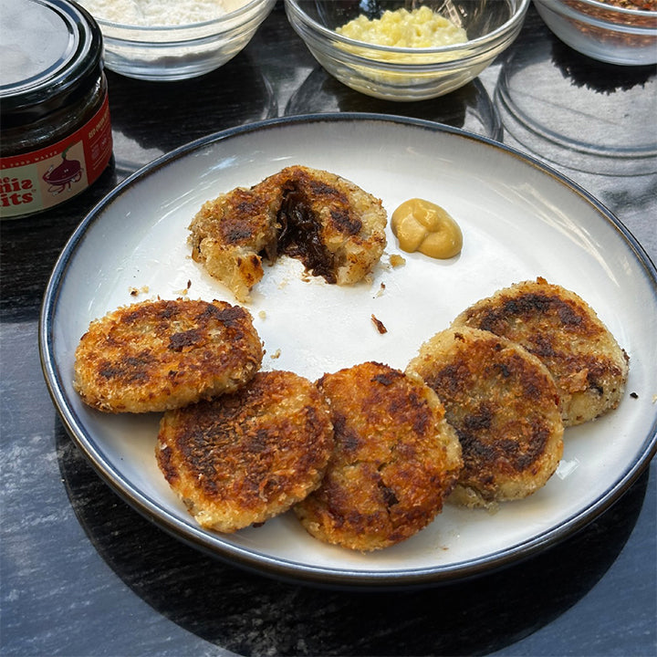 Potato chops with The Misfits Red Onion Relish